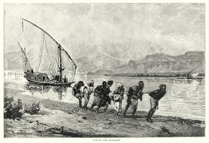 Remorquage du Dahabieh (gravure) - English School