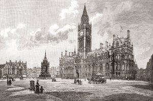 Hôtel de ville, Albert Square, Manchester, de 