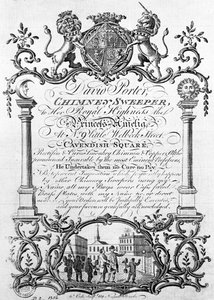 Carte de visite de David Porter, ramoneur et homme de nuit, 19ème siècle - English School