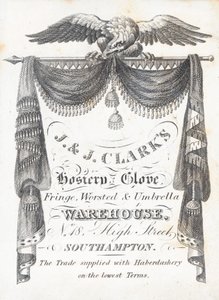 Carte de visite, J & J Clarks hosiery and gloves warehouse - English School
