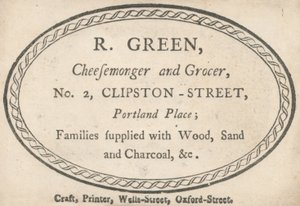 Carte de visite de R Green - English School