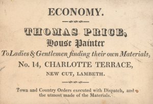 Carte de visite de Thomas Price - English School