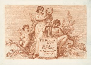Carte de visite pour F B Daniell & Son, gravures anciennes fines, Londres - English School