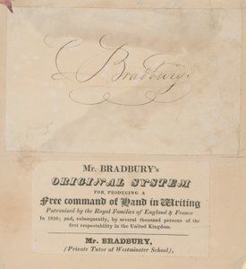 Carte de visite pour le système original de M. Bradbury pour obtenir une maîtrise libre de l