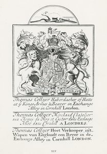 Carte de visite pour Thomas Collyer, Cornhill Haberdasher - English School