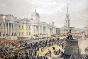Trafalgar Square, de A Memorial of the Marriage of Edward VII and Alexandra of Denmark, pub. 1864 - English School