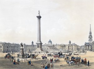 Trafalgar Square avec la National Gallery et l