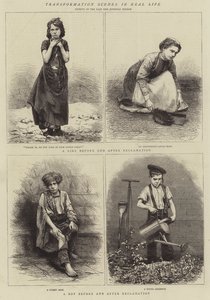 Scènes de transformation dans la vie réelle (gravure) - English School