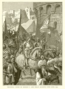 Entrée triomphale de Richard Ier et Philippe Auguste à Acre, 1191 - English School