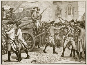 Troupes escortant le papier timbré à l