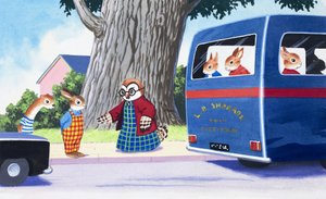 Tufty pense à traverser la route - English School