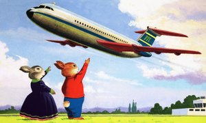 Tufty saluant un avion