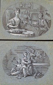 Deux scènes domestiques, vers 1725