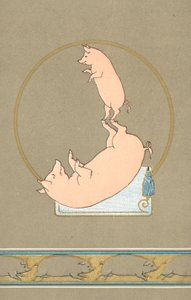 Deux cochons anthropomorphes se produisant dans un cirque