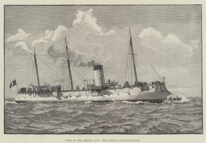 Types de la marine française, le Condor, croiseur torpilleur (gravure) - English School