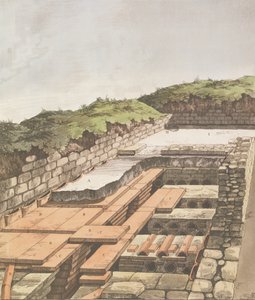 Système de chauffage souterrain pour une villa romaine en Angleterre, publié en 1797