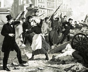 Homme non identifié regardant la bataille - English School