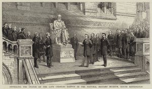 Dévoilement de la statue du défunt Charles Darwin au Musée d