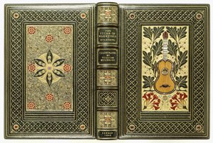 Couvercles supérieur et inférieur, avec des motifs de guitare et de fleurs, 1843
