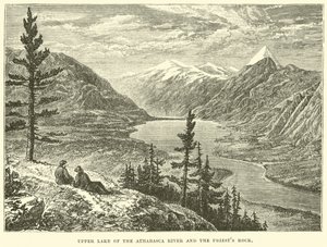 Lac supérieur de la rivière Athabasca et le rocher des prêtres