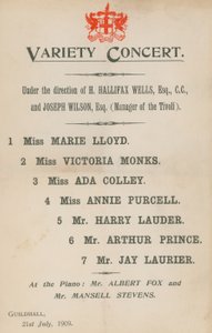 Concert de variétés, avec Marie Lloyd et d