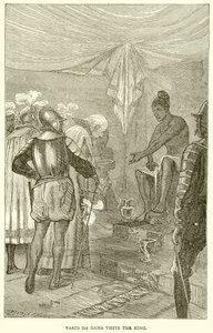Vasco de Gama rend visite au roi - English School