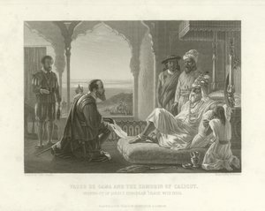 Vasco da Gama et le Zamorin de Calicut, 1498 - English School