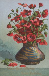 Vase de coquelicots (chromolithographie) - English School