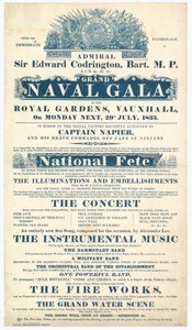 Jardins de Vauxhall, Grand Gala Naval, Amiral Sir Edward Codrington - English School