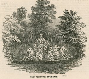 Jardins de Vauxhall, Londres : La fontaine de Neptune - English School