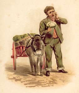 Vendeur de légumes (chromolithographie) - English School