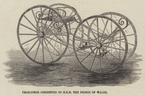 Vélocipède présenté à SAR le prince de Galles - English School