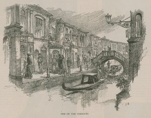 Venise à Londres : Croquis à Olympia - Une des terrasses - English School