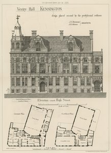 Salle de la vestry, Kensington, conception placée deuxième par l