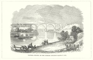 Victoria Bridge, sur la ligne de chemin de fer Durham Junction (gravure) - English School