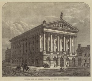 Victoria Hall et salles de réunion, Newport, Monmouthshire (gravure) - English School