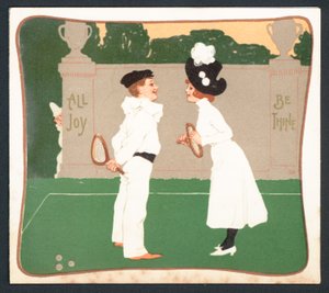 Carte de vœux victorienne - Que toute joie soit tienne - English School