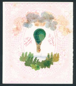 Carte de vœux victorienne - un message important par poste ballon - English School