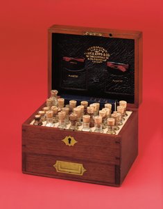 Coffret de médecine homéopathique victorien produit par James Epps & Co., milieu du 19e siècle