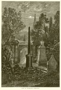 Vue du cimetière de Highgate - English School