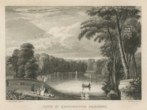 Vue dans les jardins de Kensington, Londres - English School