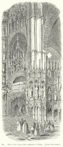 Vue du chœur de la cathédrale de Tolède (gravure) - English School