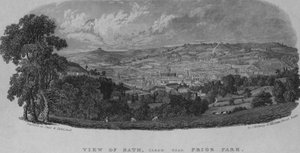 Vue de Bath, prise près de Prior Park (gravure) - English School