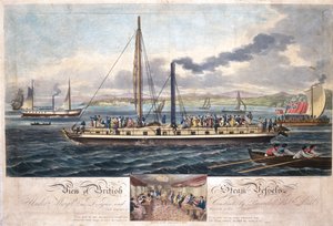 Vue des navires à vapeur britanniques, publiée par R. Ackermann, 1820-51 - English School