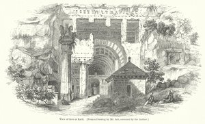 Vue de la grotte de Karli (gravure) - English School