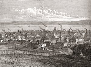 Vue de Dundee, Écosse, de 