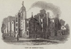 Vue de Hendlip Hall (gravure) - English School