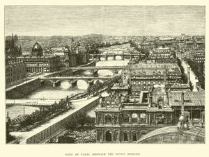 Vue de Paris, montrant les sept ponts - English School