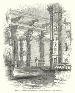 Vue du porche de Chillambaram (gravure) - English School