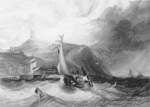 Vue du château de Scarborough depuis la mer, 1894 - English School
